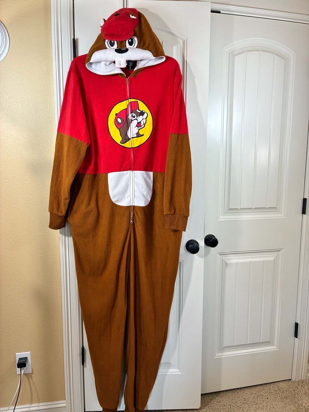 Buc-ee's Beaver Mascot Adult Union Suit Pajamas XXL, or Halloween Costume.